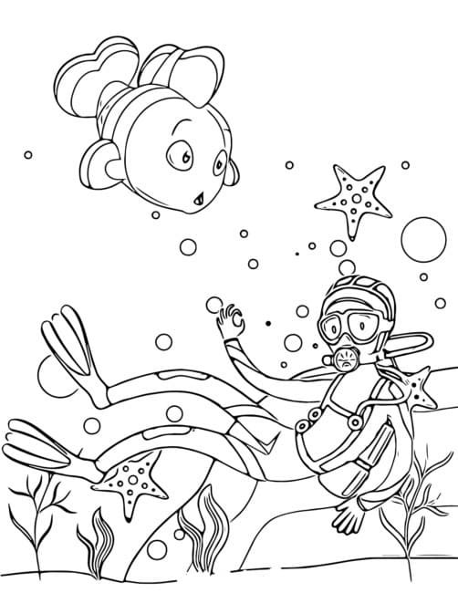 91 Scuba Diving Coloring Pages Printable 37