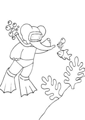 91 Scuba Diving Coloring Pages Printable 47