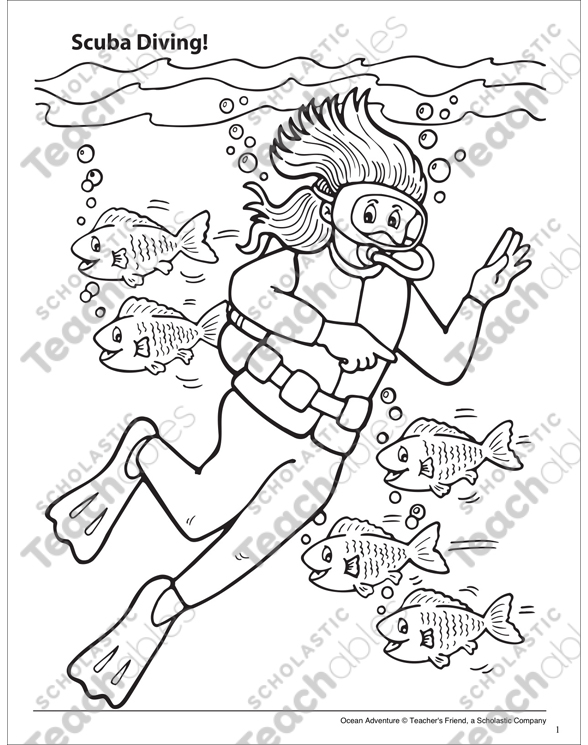 91 Scuba Diving Coloring Pages Printable 53