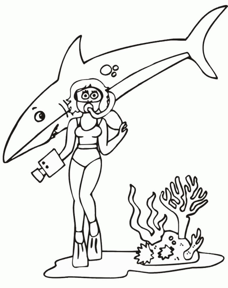 91 Scuba Diving Coloring Pages Printable 55