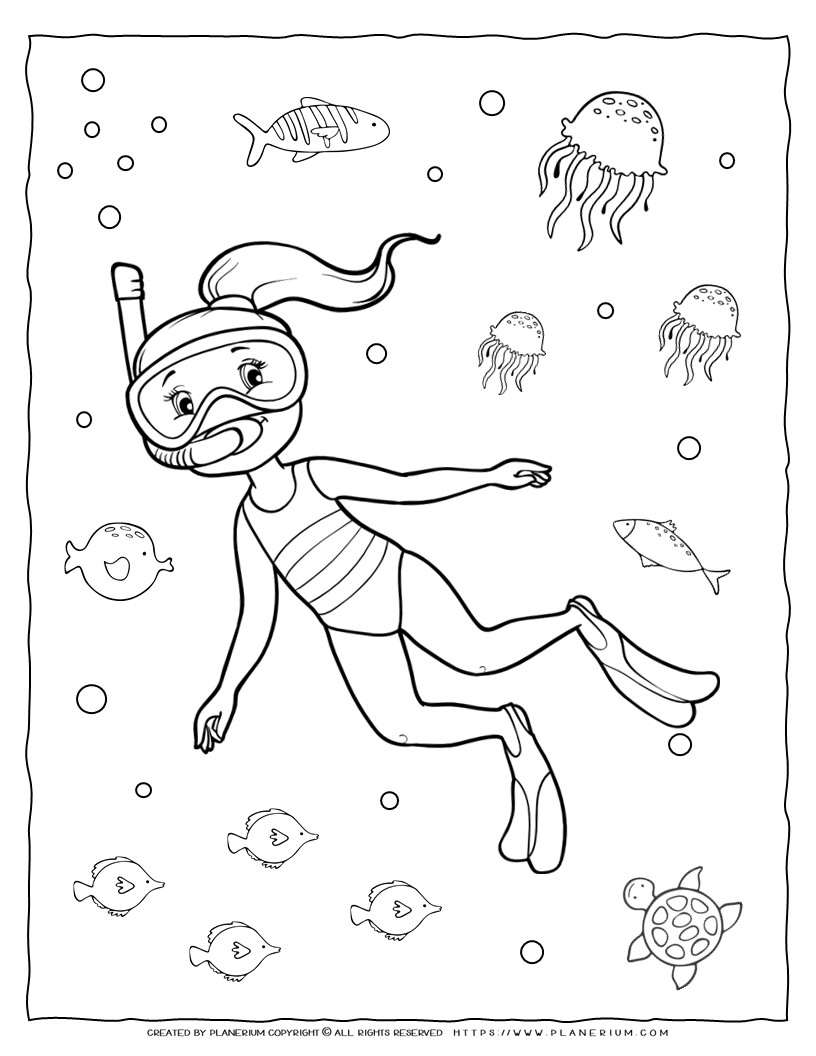 91 Scuba Diving Coloring Pages Printable 58