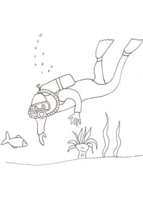 91 Scuba Diving Coloring Pages Printable 67