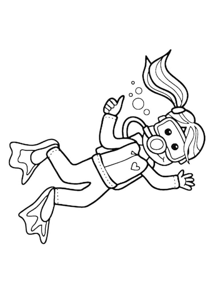 91 Scuba Diving Coloring Pages Printable 86