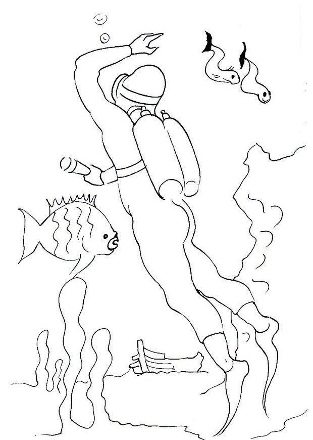 91 Scuba Diving Coloring Pages Printable 87