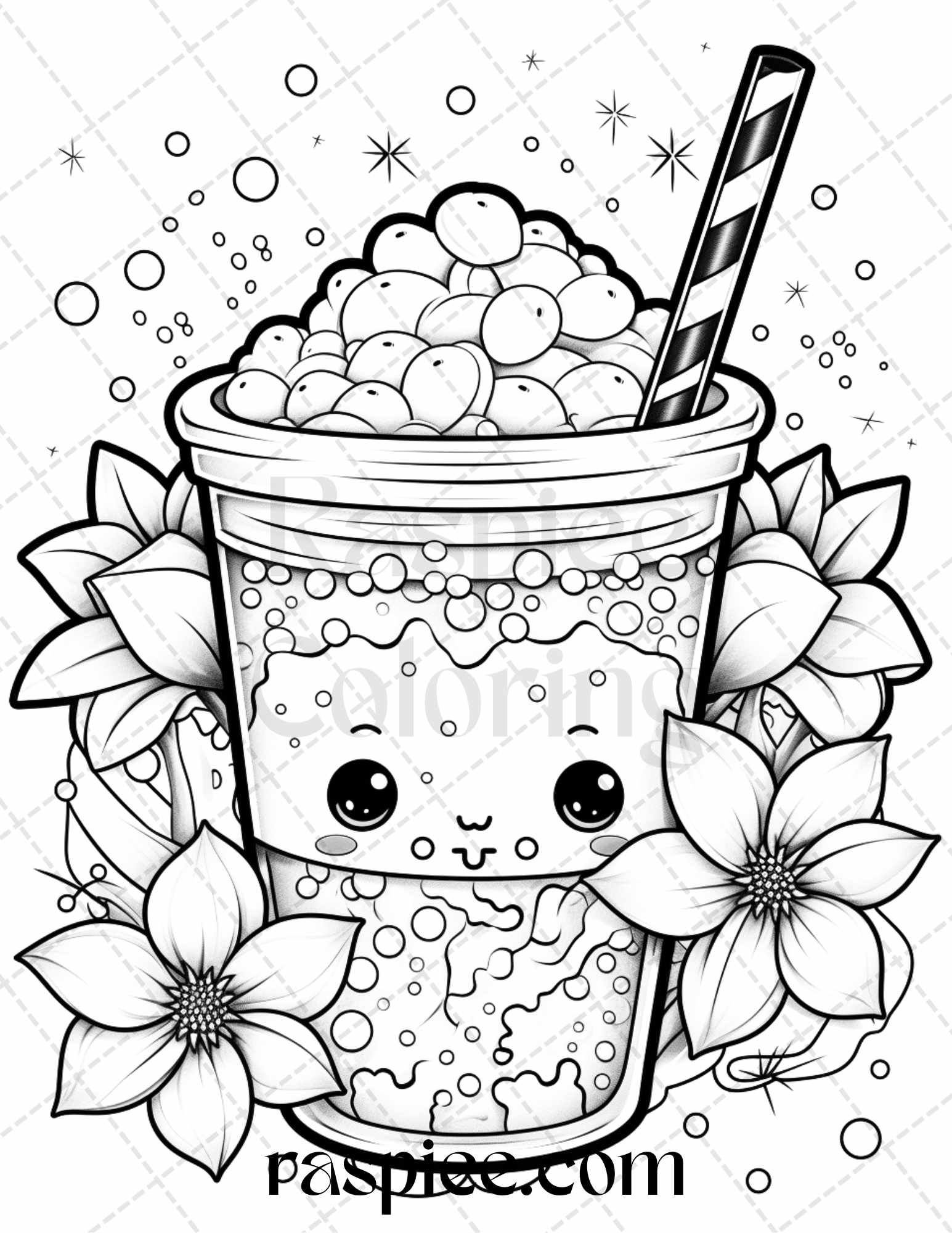 98 Boba Tea Coloring Pages Printable 11