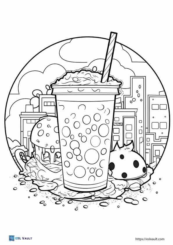 98 Boba Tea Coloring Pages Printable 2