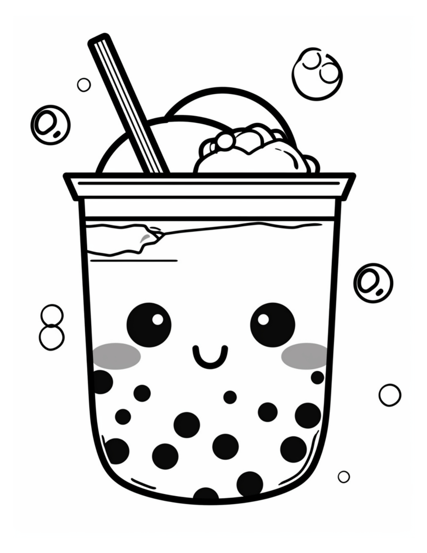 98 Boba Tea Coloring Pages Printable 21