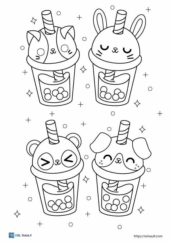 98 Boba Tea Coloring Pages Printable 22