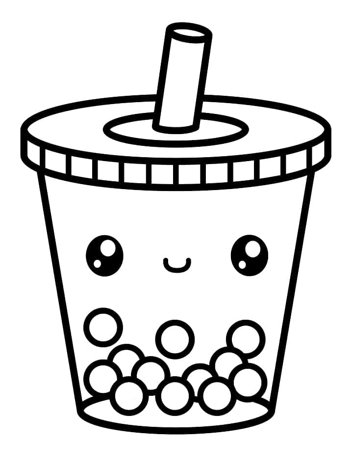 98 Boba Tea Coloring Pages Printable 25