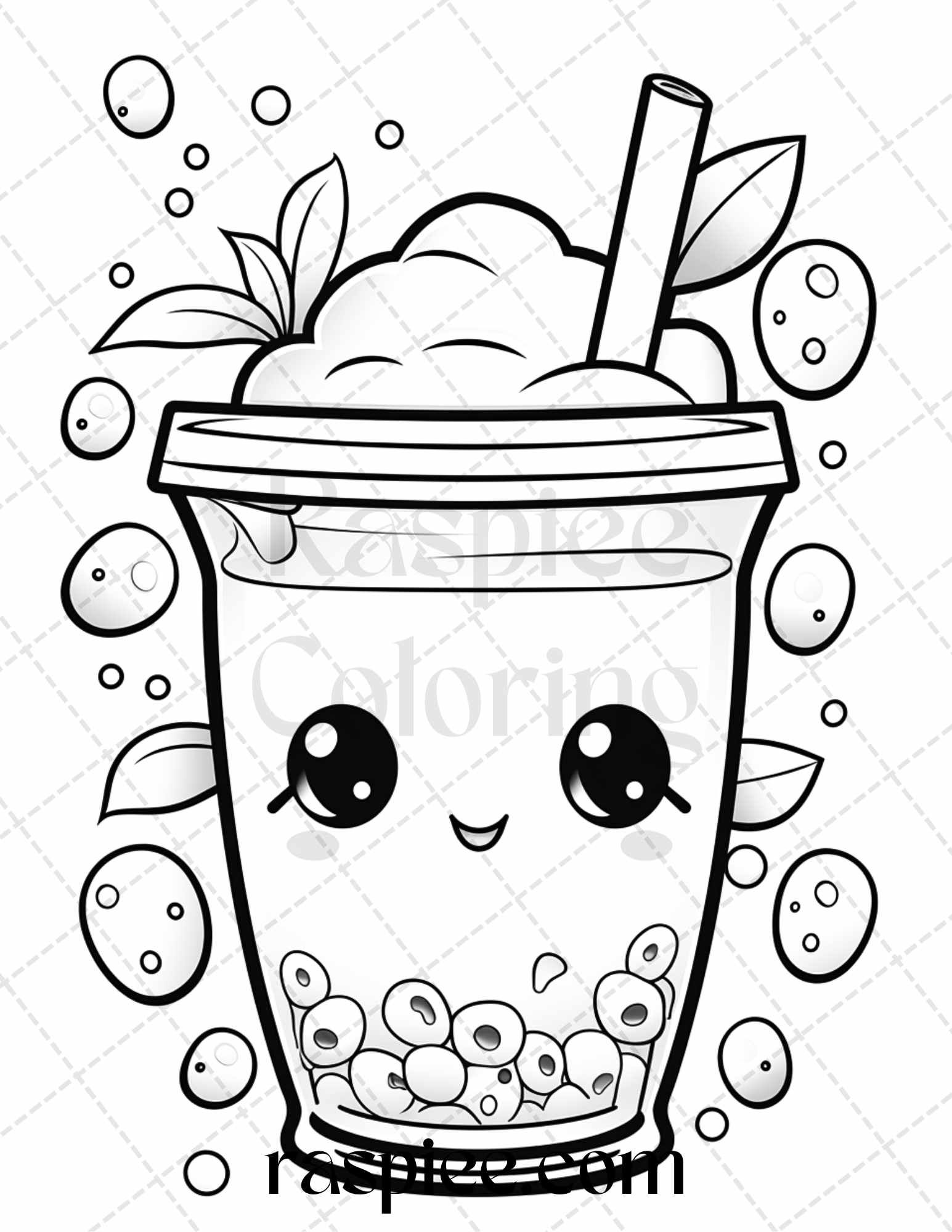 98 Boba Tea Coloring Pages Printable 28