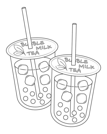 98 Boba Tea Coloring Pages Printable 3