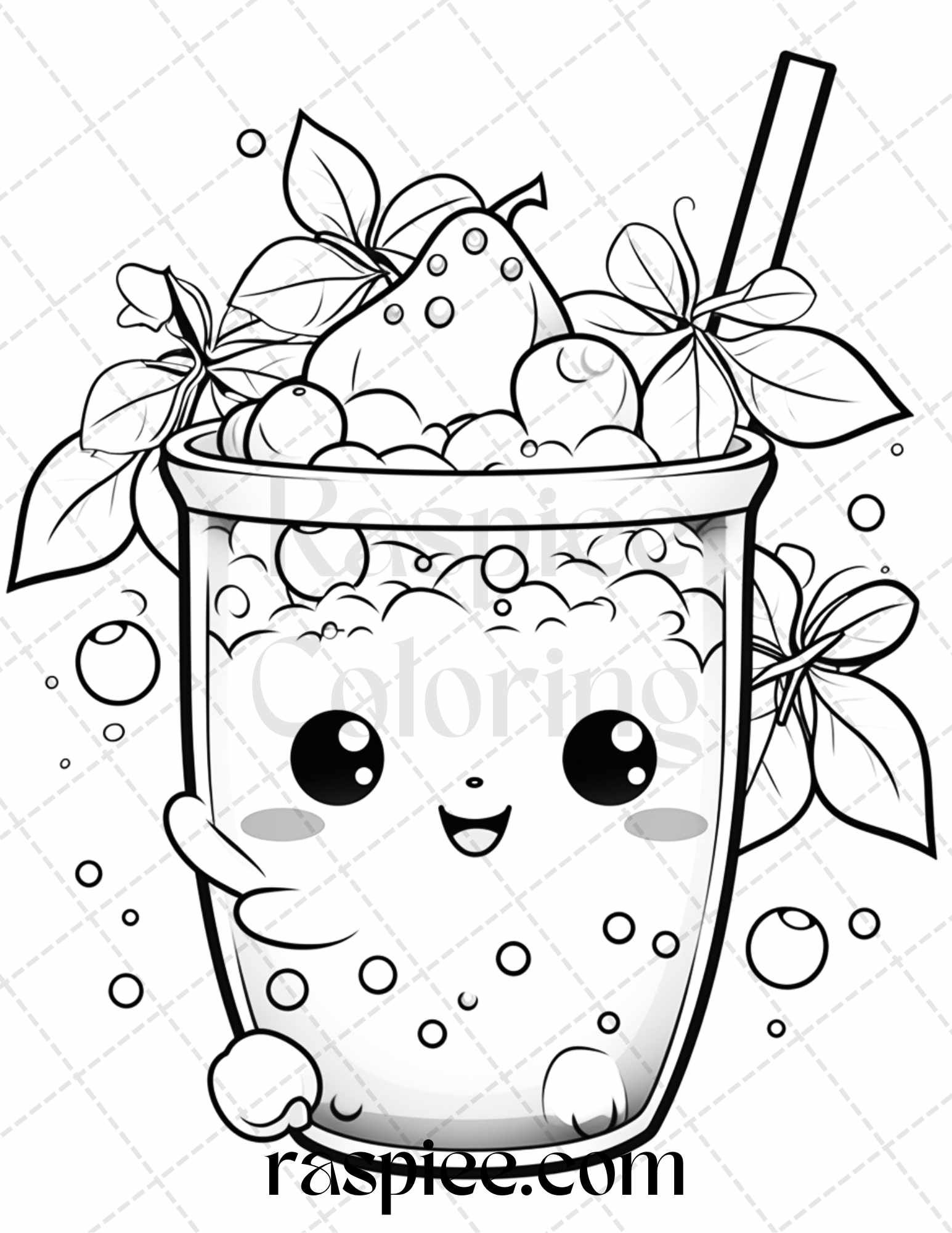 98 Boba Tea Coloring Pages Printable 41