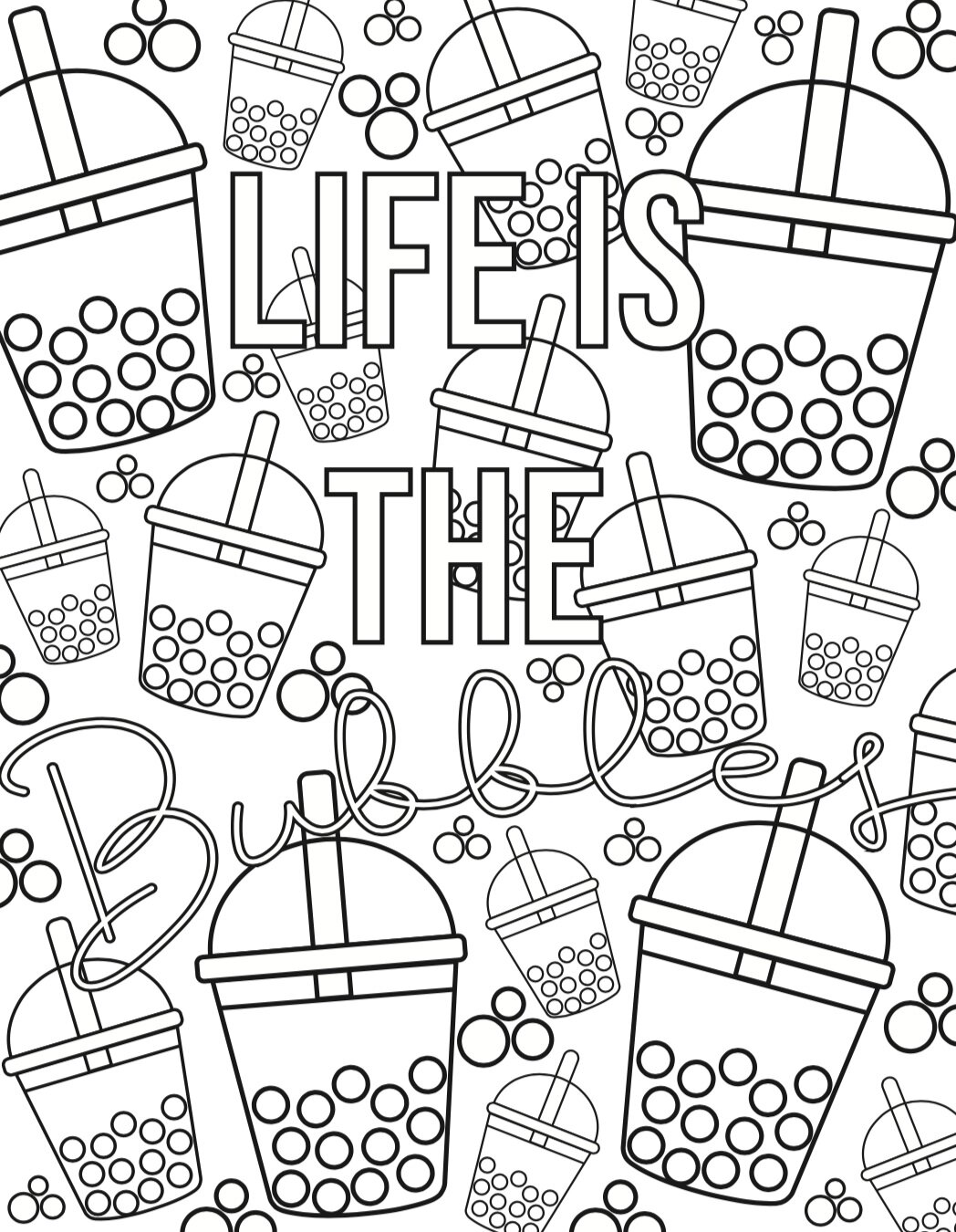 98 Boba Tea Coloring Pages Printable 45