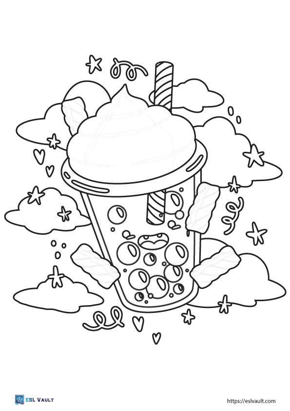 98 Boba Tea Coloring Pages Printable 5