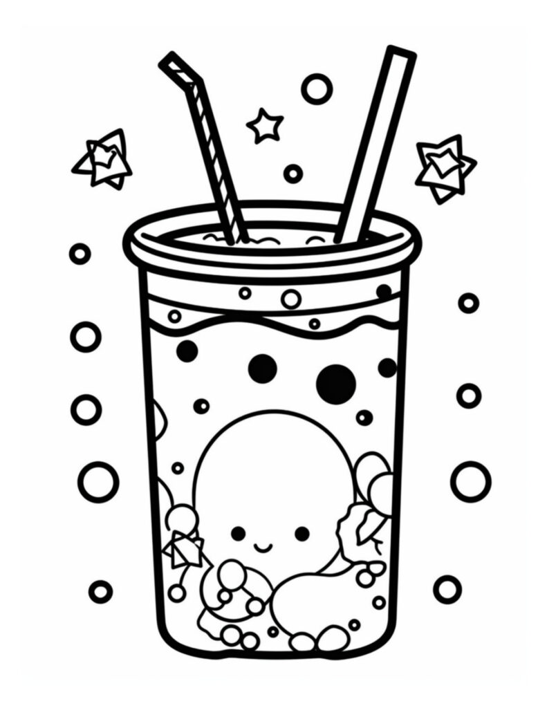 98 Boba Tea Coloring Pages Printable 57