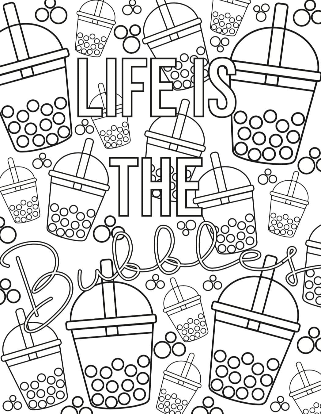 98 Boba Tea Coloring Pages Printable 6