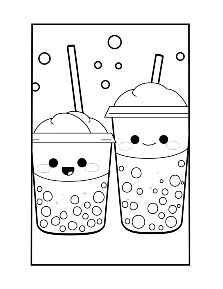 98 Boba Tea Coloring Pages Printable 60