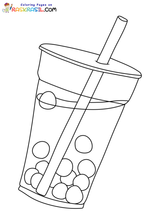 98 Boba Tea Coloring Pages Printable 61