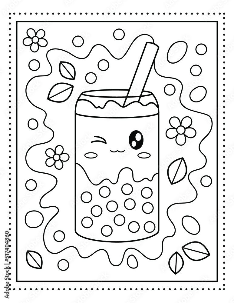 98 Boba Tea Coloring Pages Printable 64