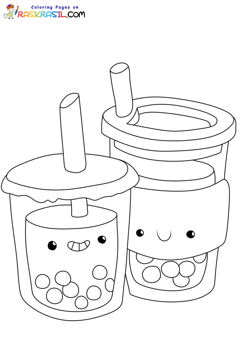 98 Boba Tea Coloring Pages Printable 65