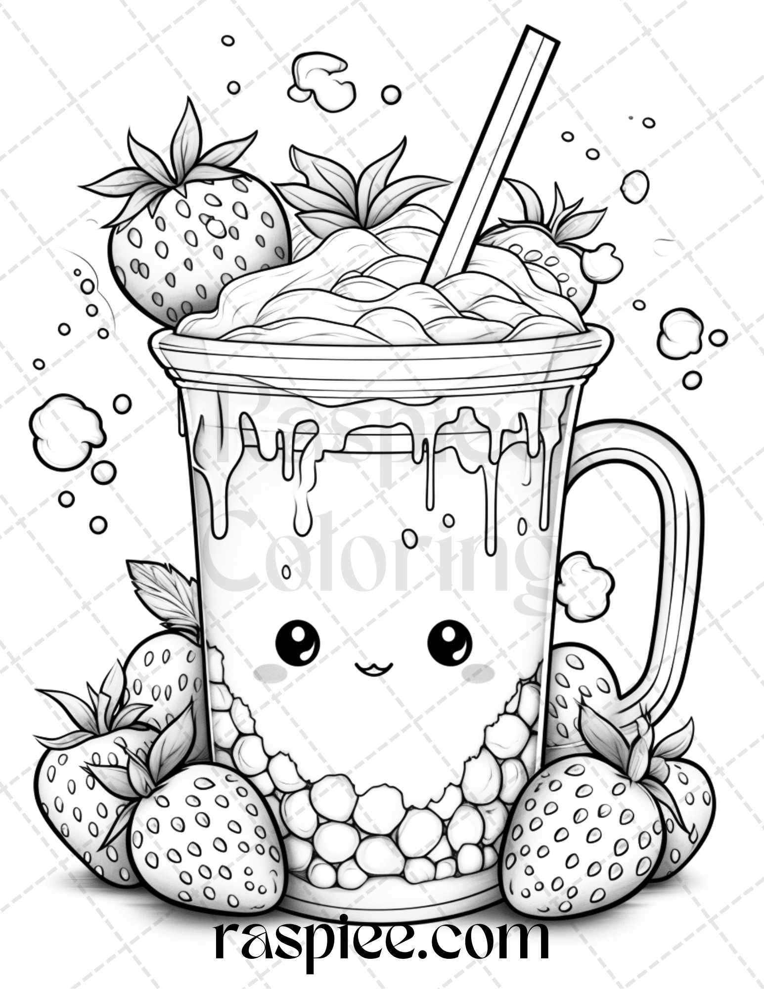 98 Boba Tea Coloring Pages Printable 7