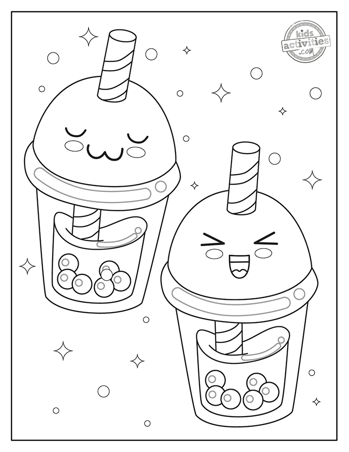 98 Boba Tea Coloring Pages Printable 71