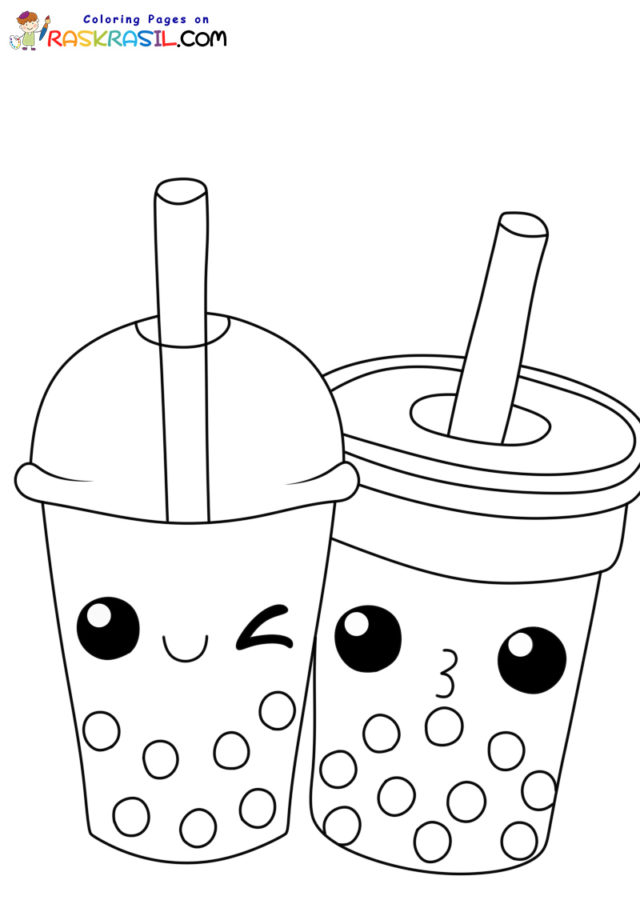 98 Boba Tea Coloring Pages Printable 76