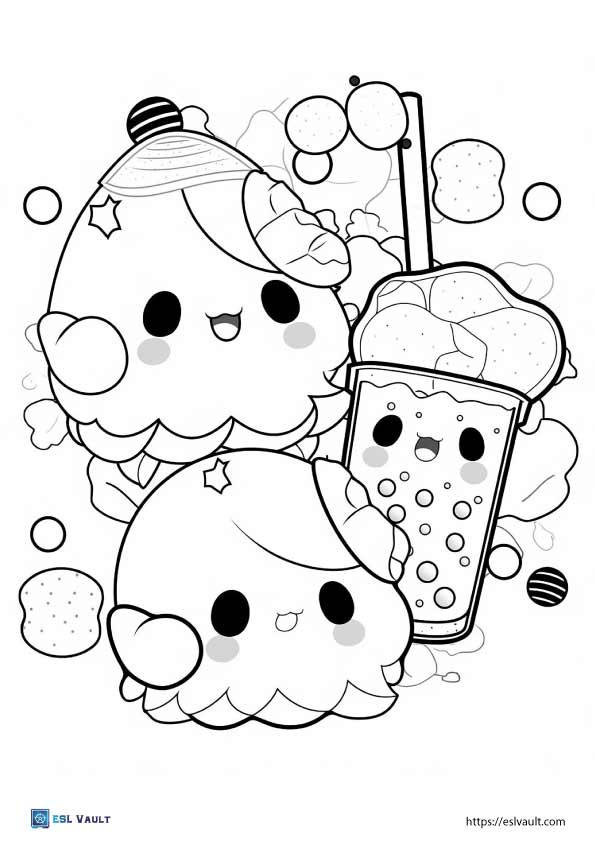 98 Boba Tea Coloring Pages Printable 80