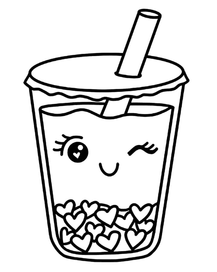 98 Boba Tea Coloring Pages Printable 84