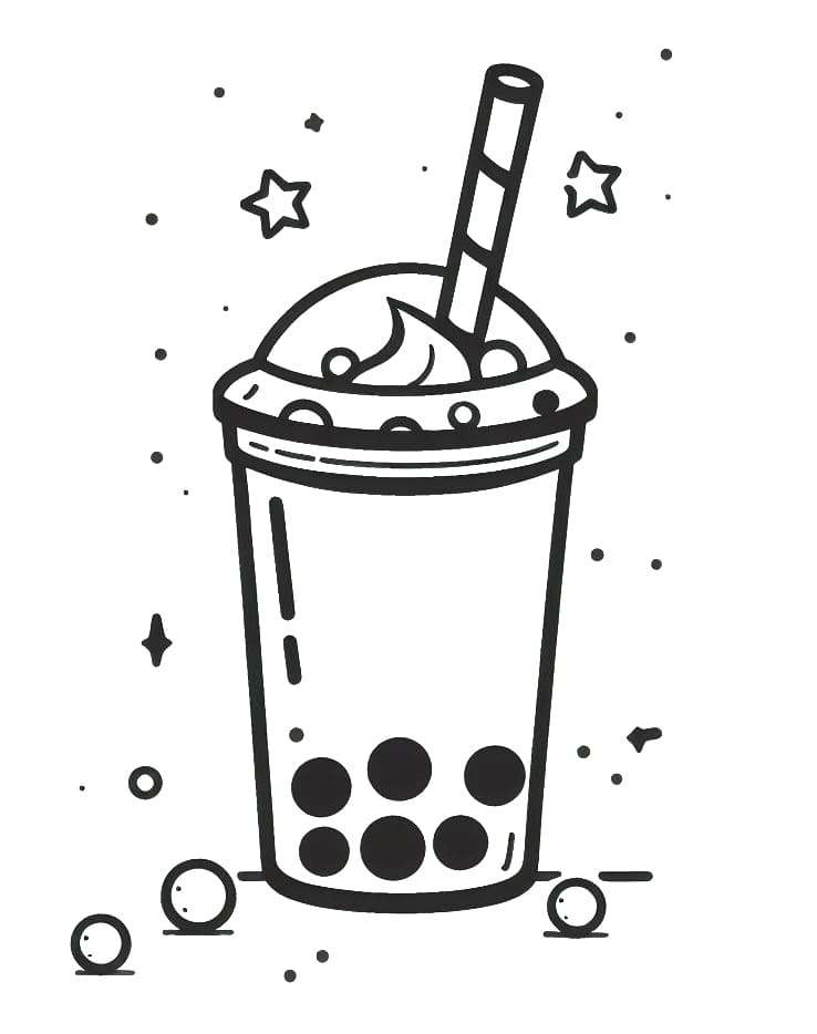 98 Boba Tea Coloring Pages Printable 90