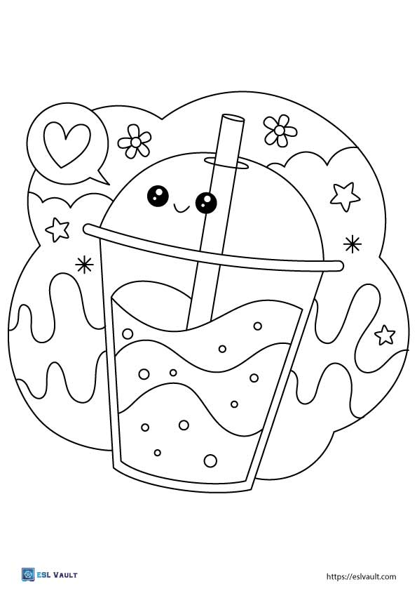 98 Boba Tea Coloring Pages Printable 91