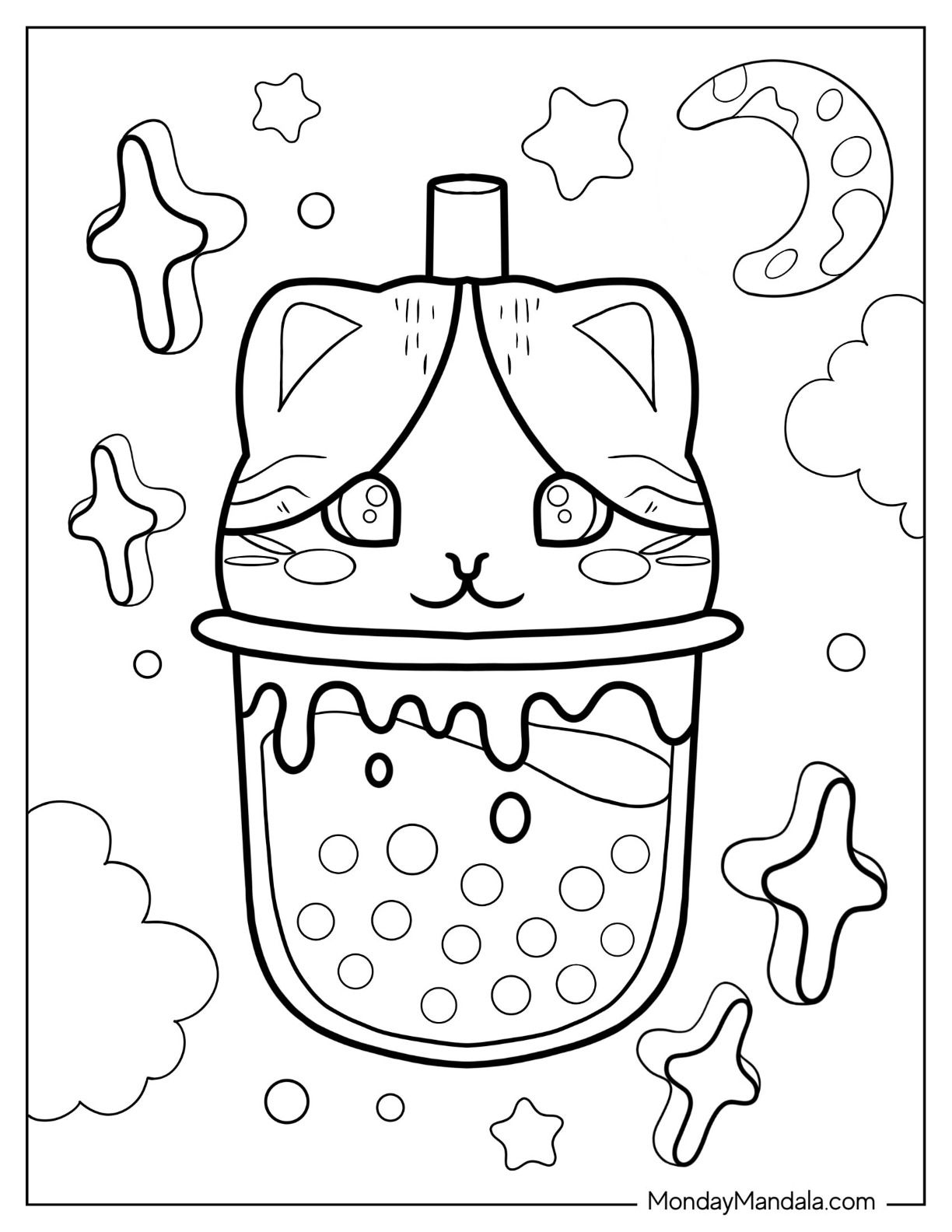 98 Boba Tea Coloring Pages Printable 94