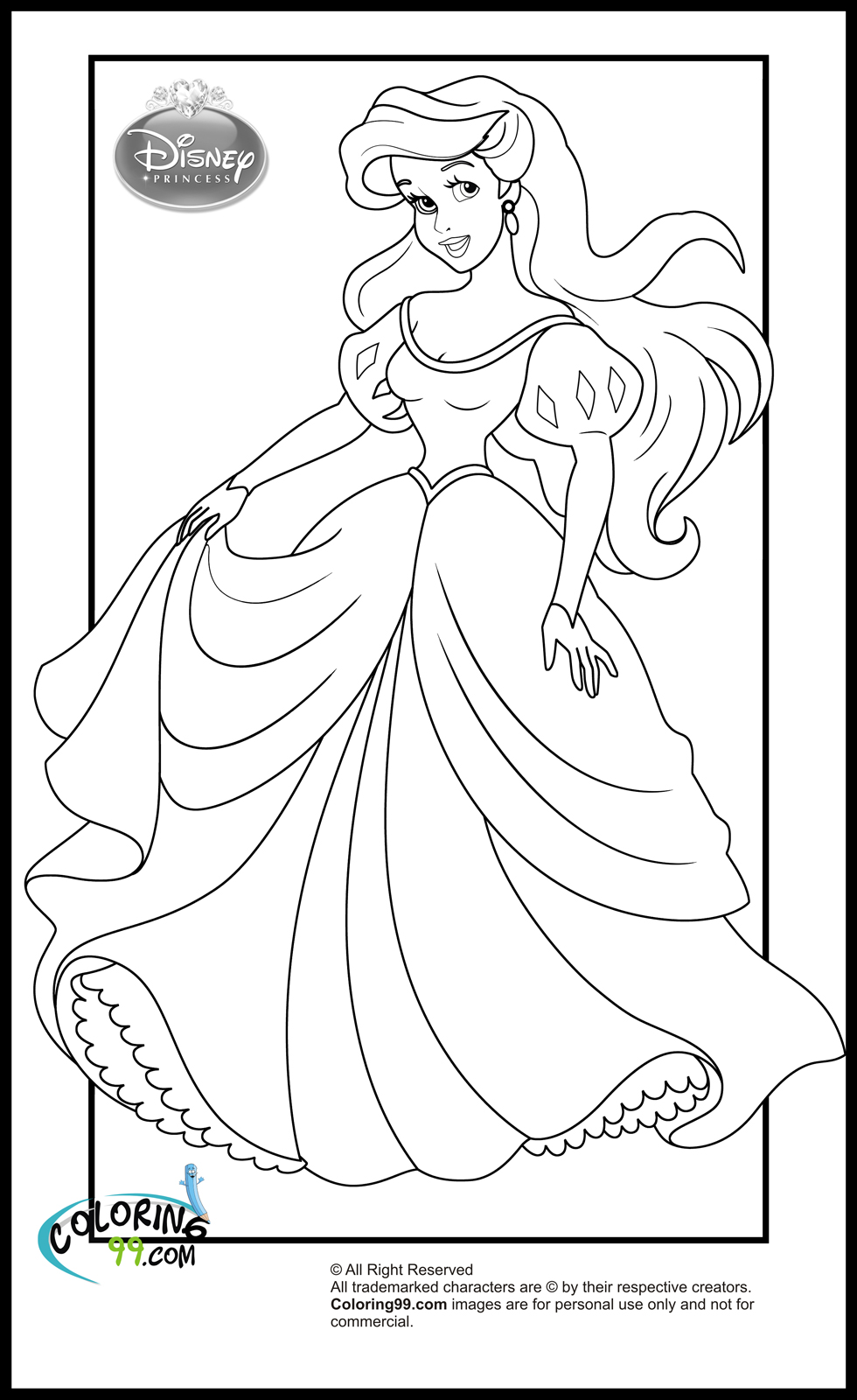 99 Disney Princess Coloring Pages for Kids Printable 72