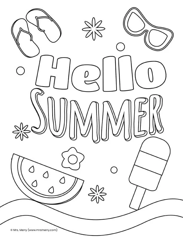 All New Sunny Summer Coloring Pages for Printable 33