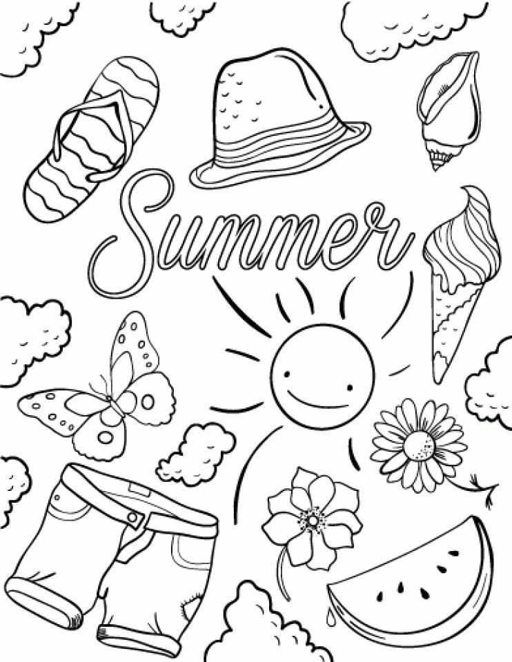 All New Sunny Summer Coloring Pages for Printable 6