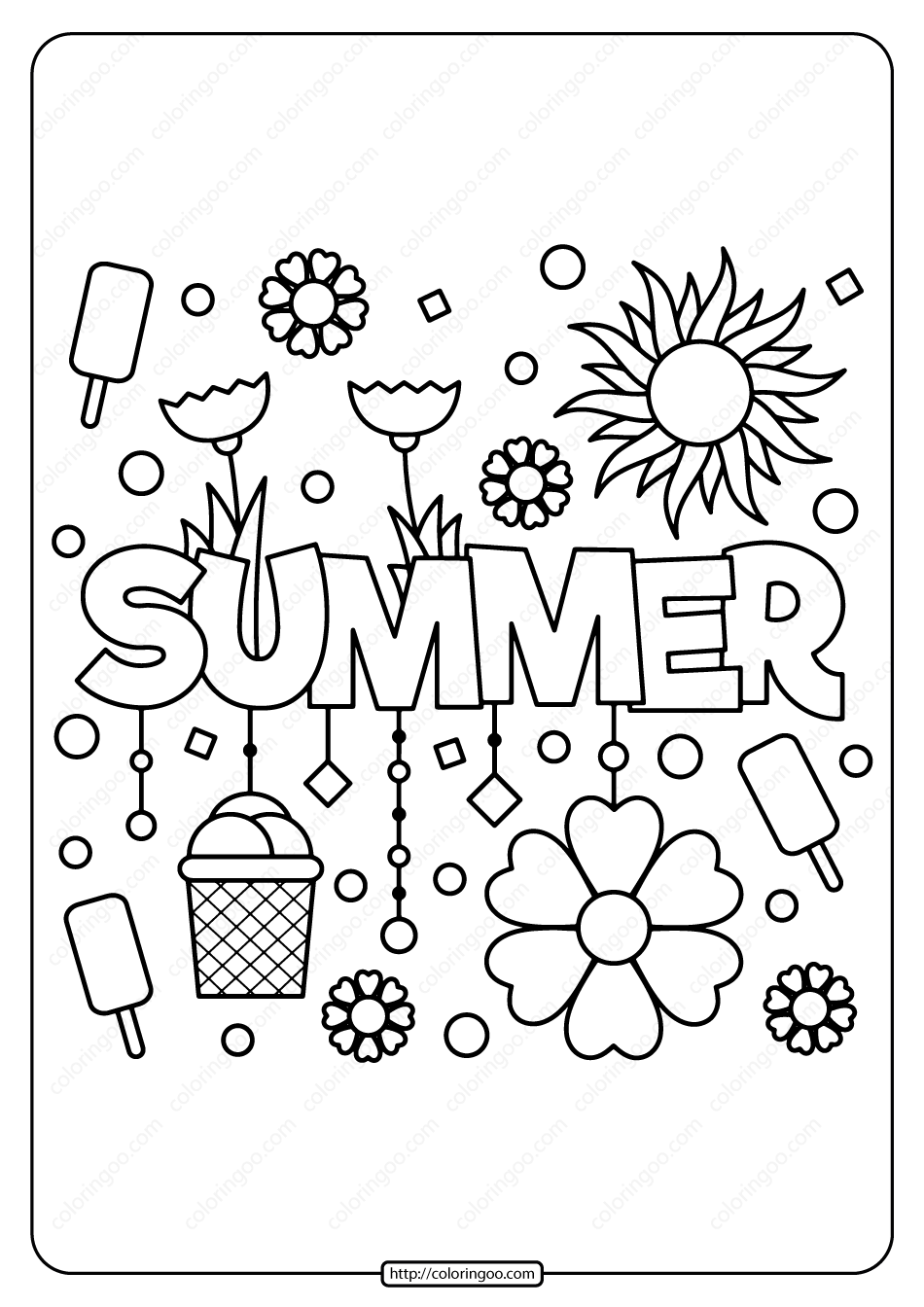 All New Sunny Summer Coloring Pages for Printable 8