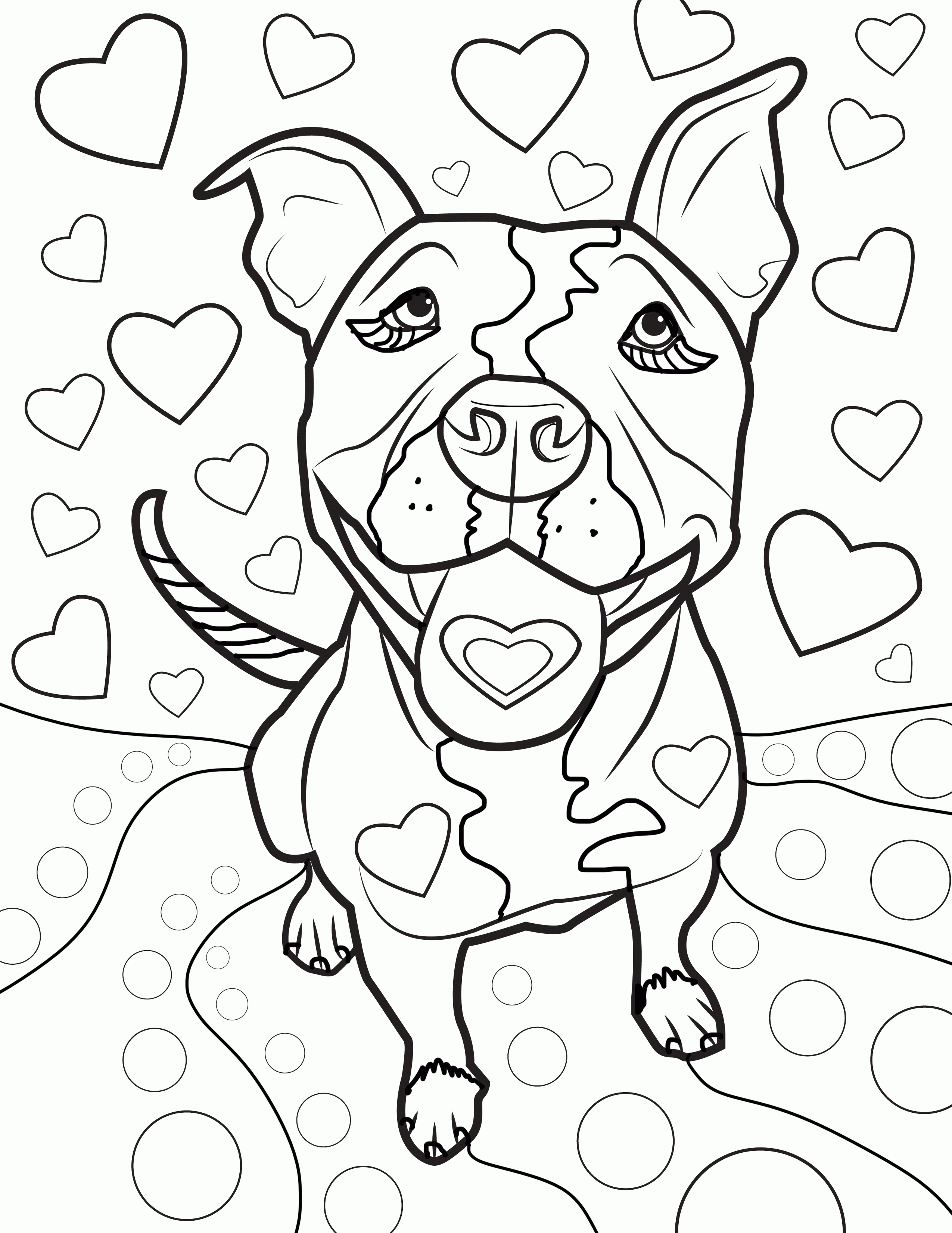 Awesome Pitbull Coloring Pages Printable 6