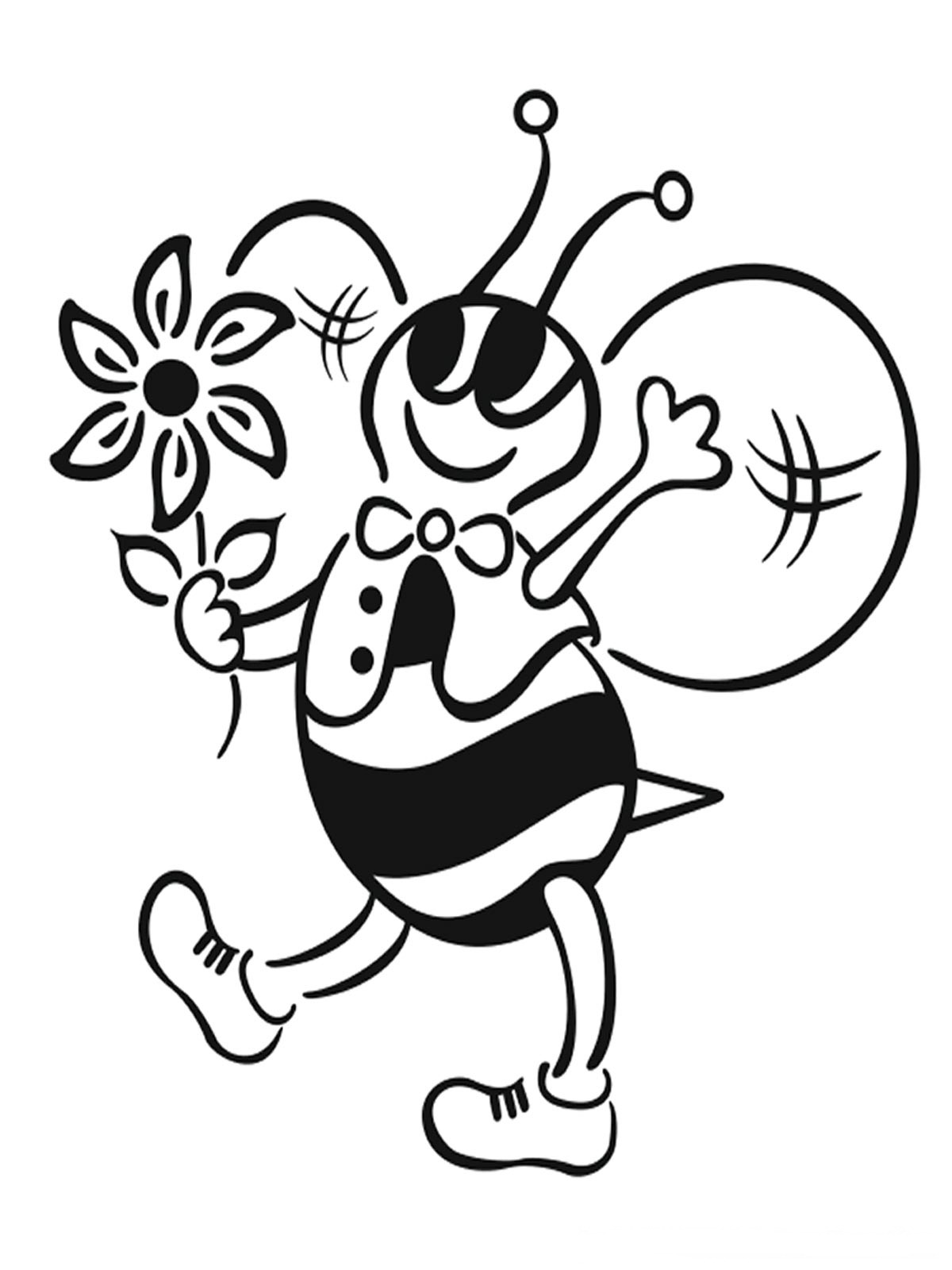 Buzzing Bee Coloring Pages Printable 12