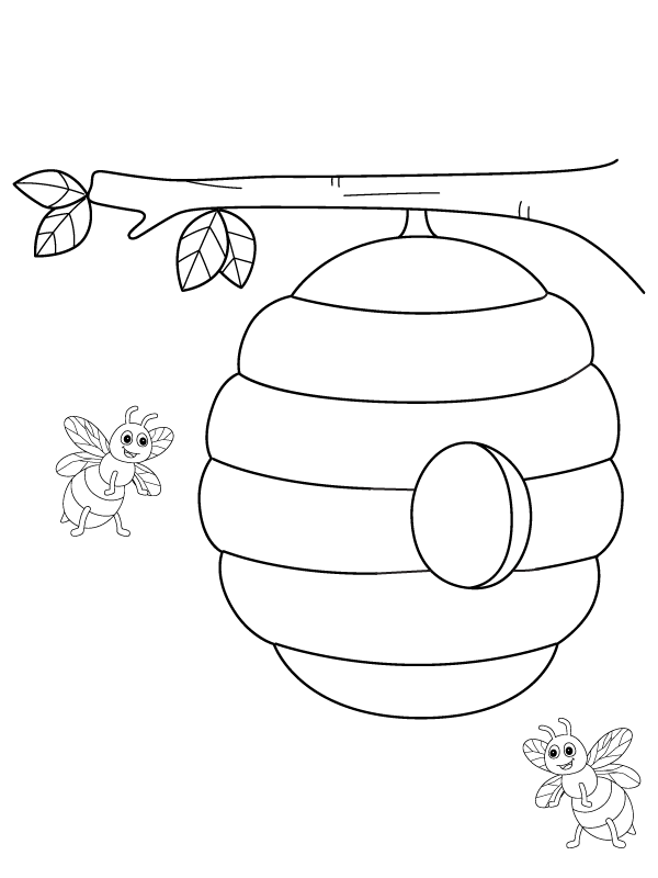 Buzzing Bee Coloring Pages Printable 17