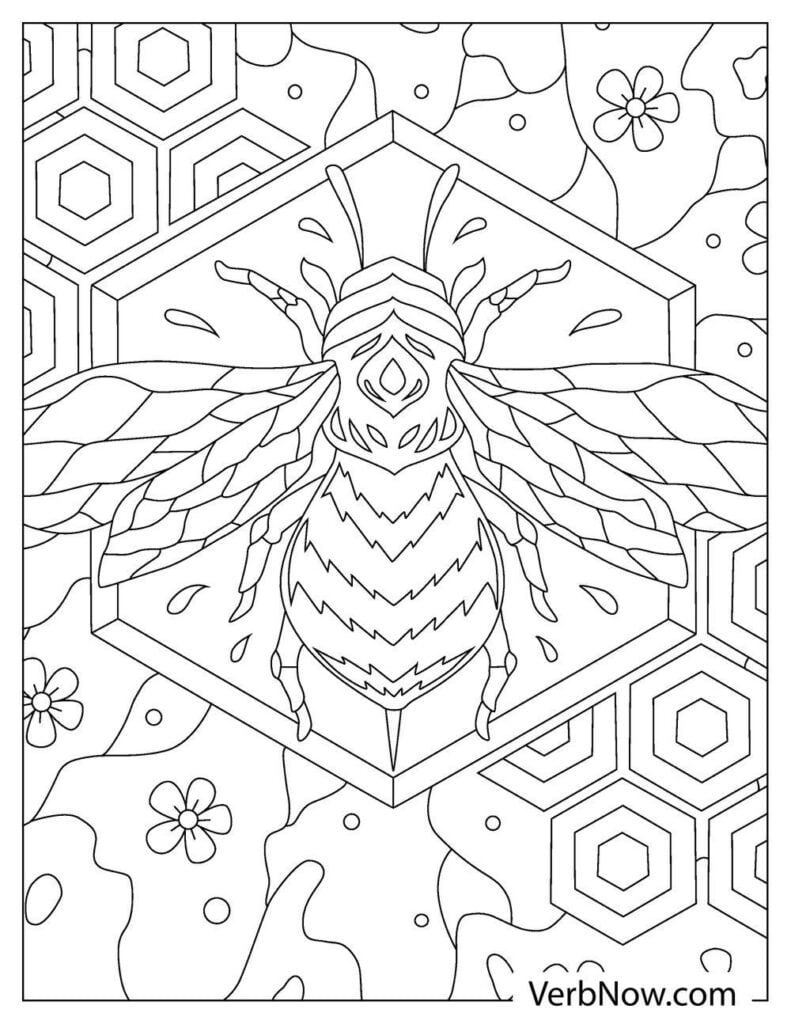 Buzzing Bee Coloring Pages Printable 18