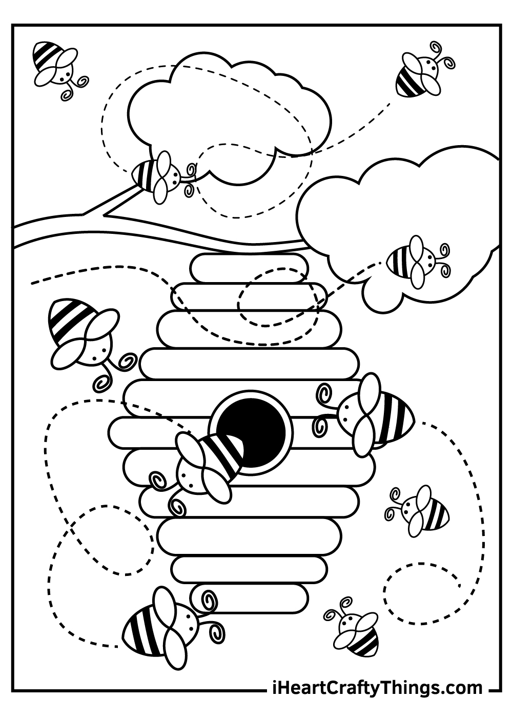 Buzzing Bee Coloring Pages Printable 21