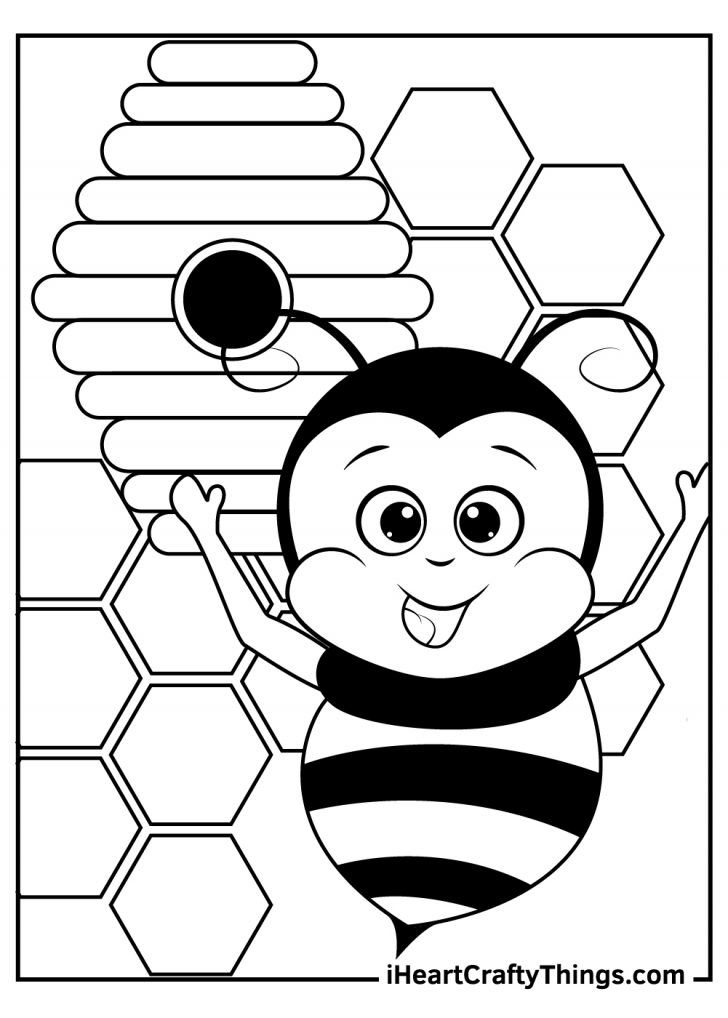 Buzzing Bee Coloring Pages Printable 24