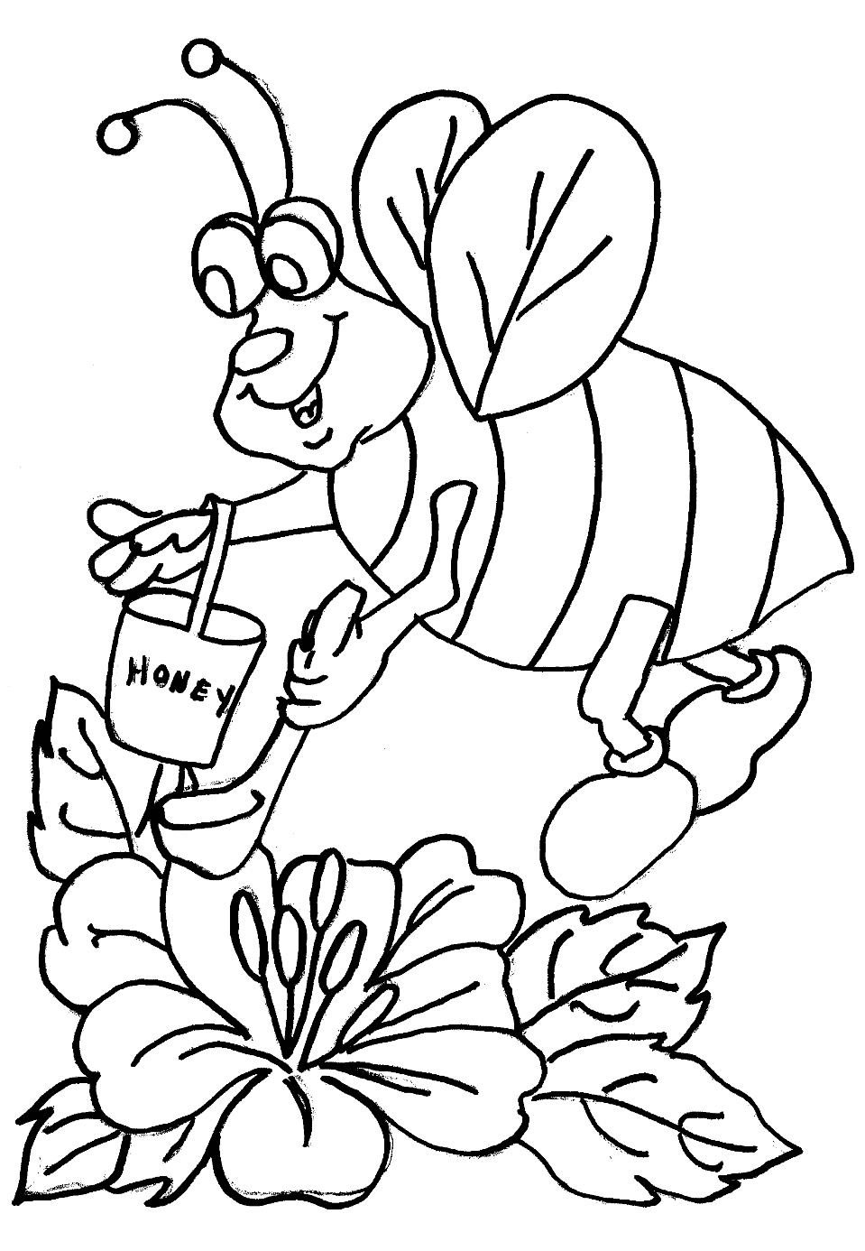 Buzzing Bee Coloring Pages Printable 27