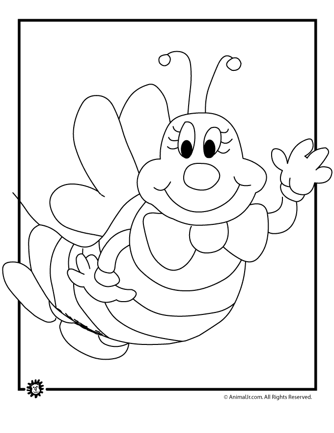 Buzzing Bee Coloring Pages Printable 30