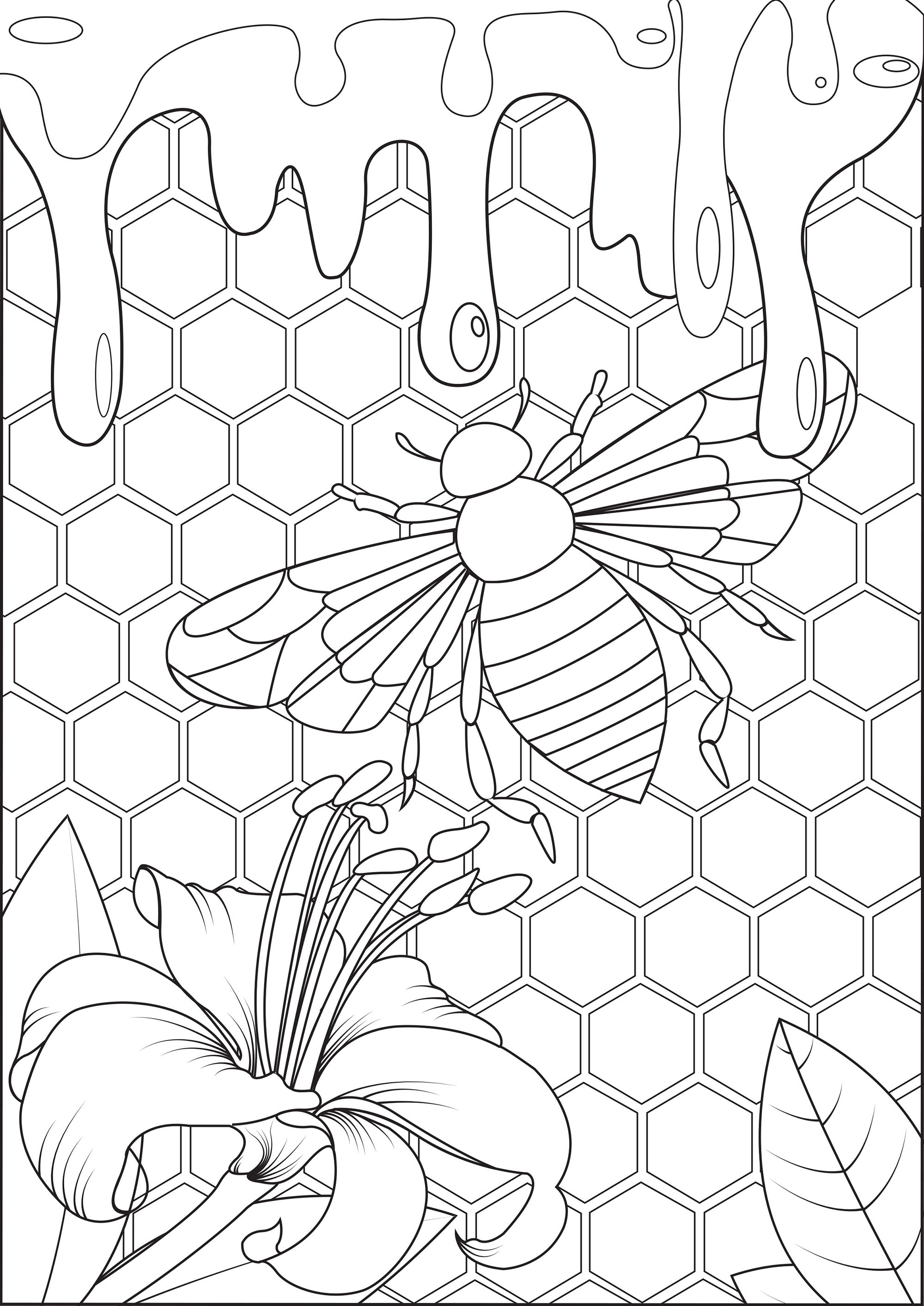 Buzzing Bee Coloring Pages Printable 31