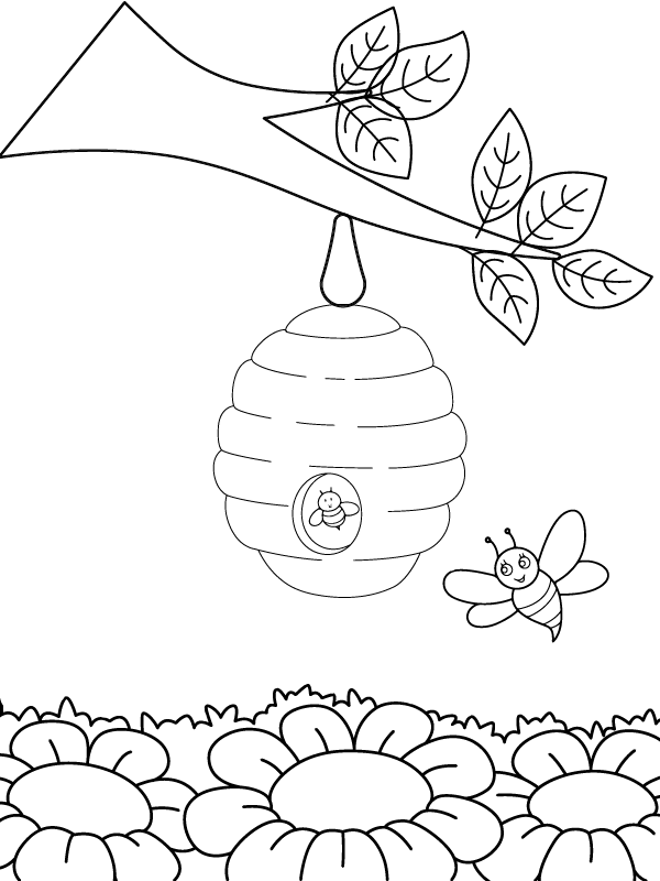 Buzzing Bee Coloring Pages Printable 33