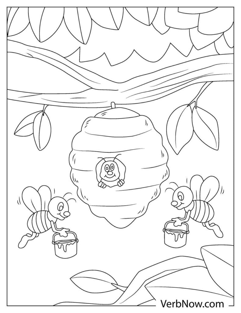 Buzzing Bee Coloring Pages Printable 35