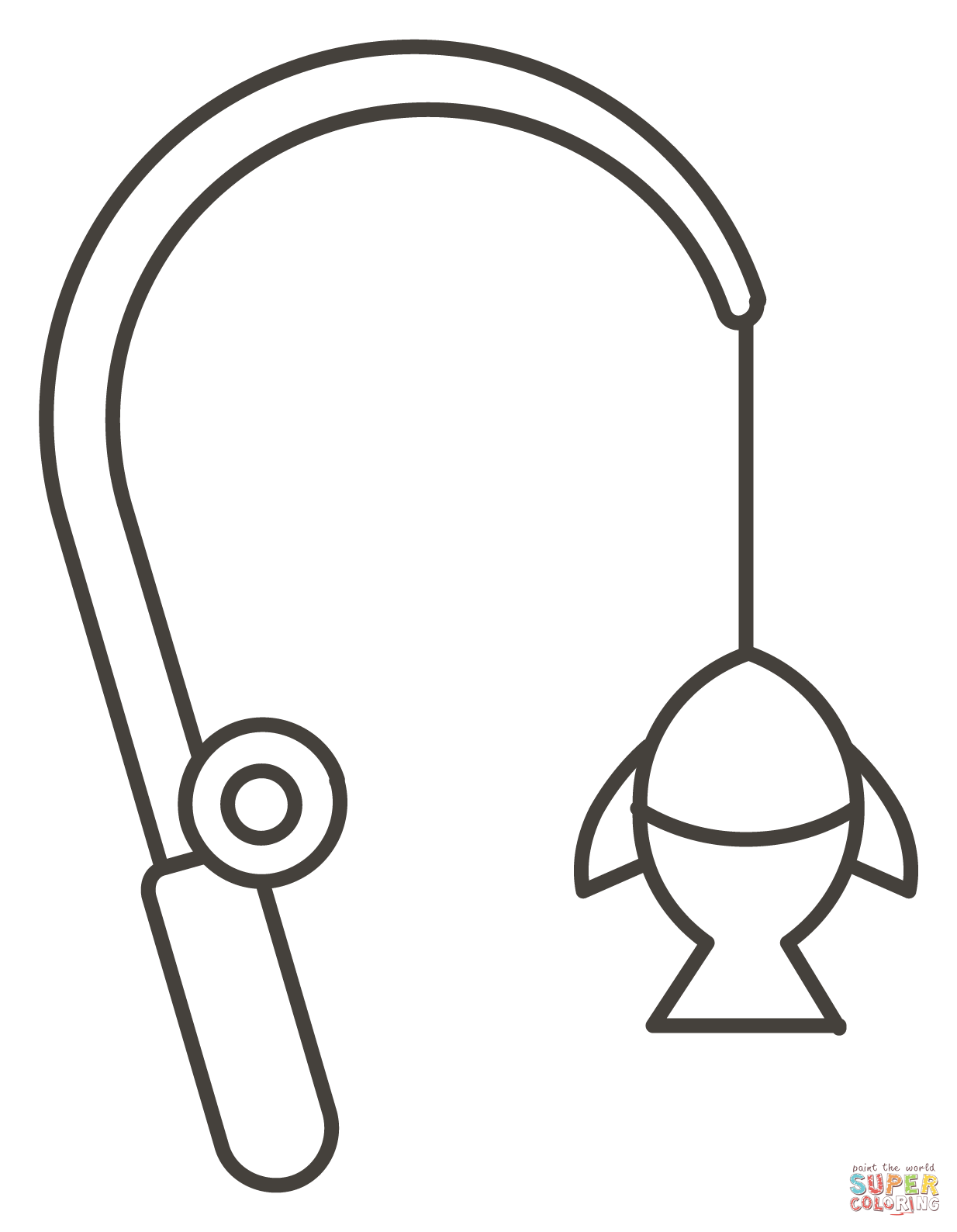 Creative Fishing Pole Coloring Pages Printable 1