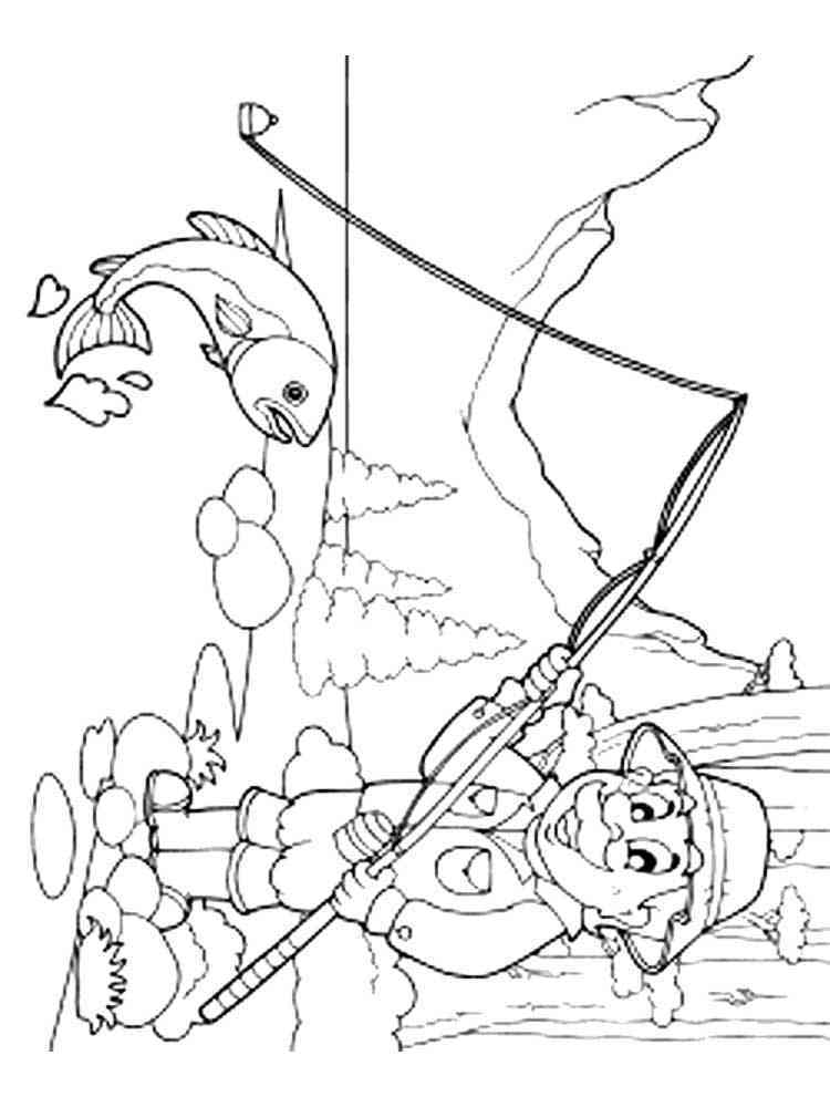 Creative Fishing Pole Coloring Pages Printable 10