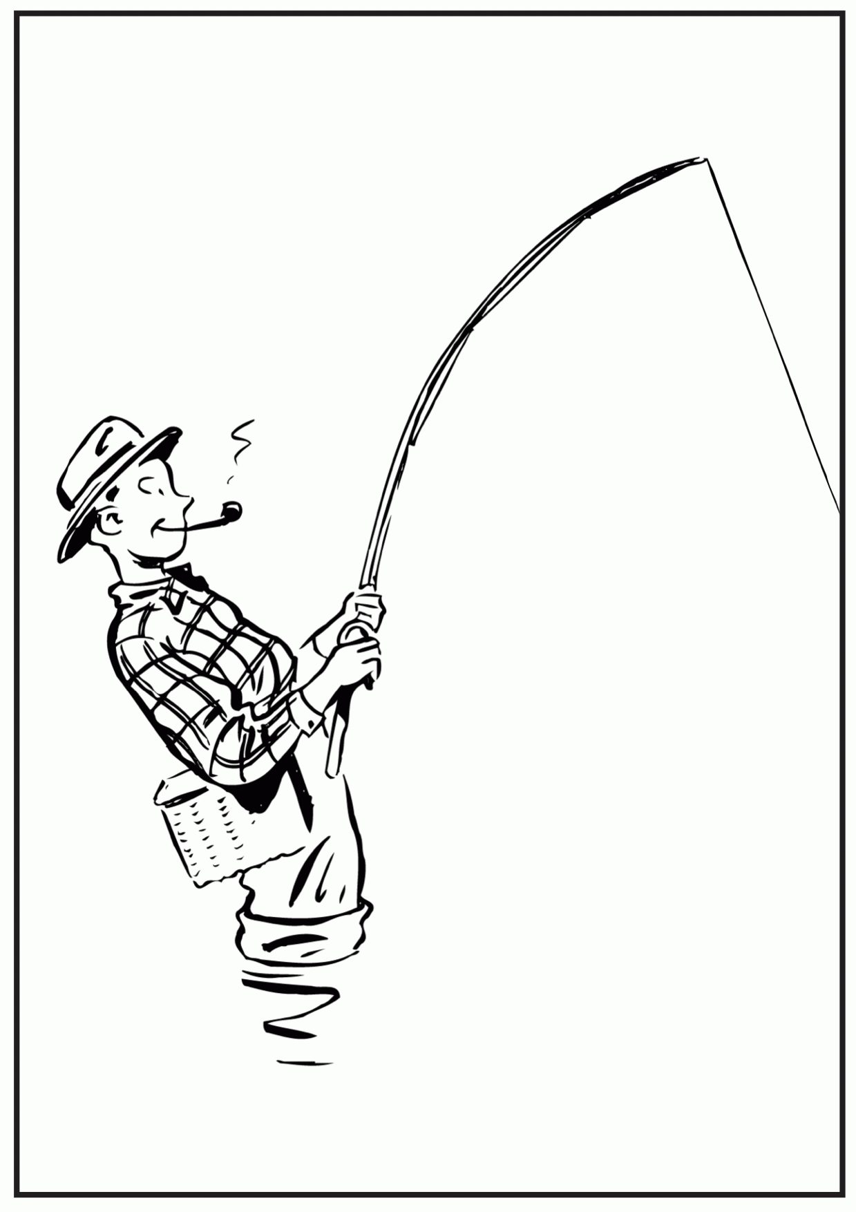 Creative Fishing Pole Coloring Pages Printable 11